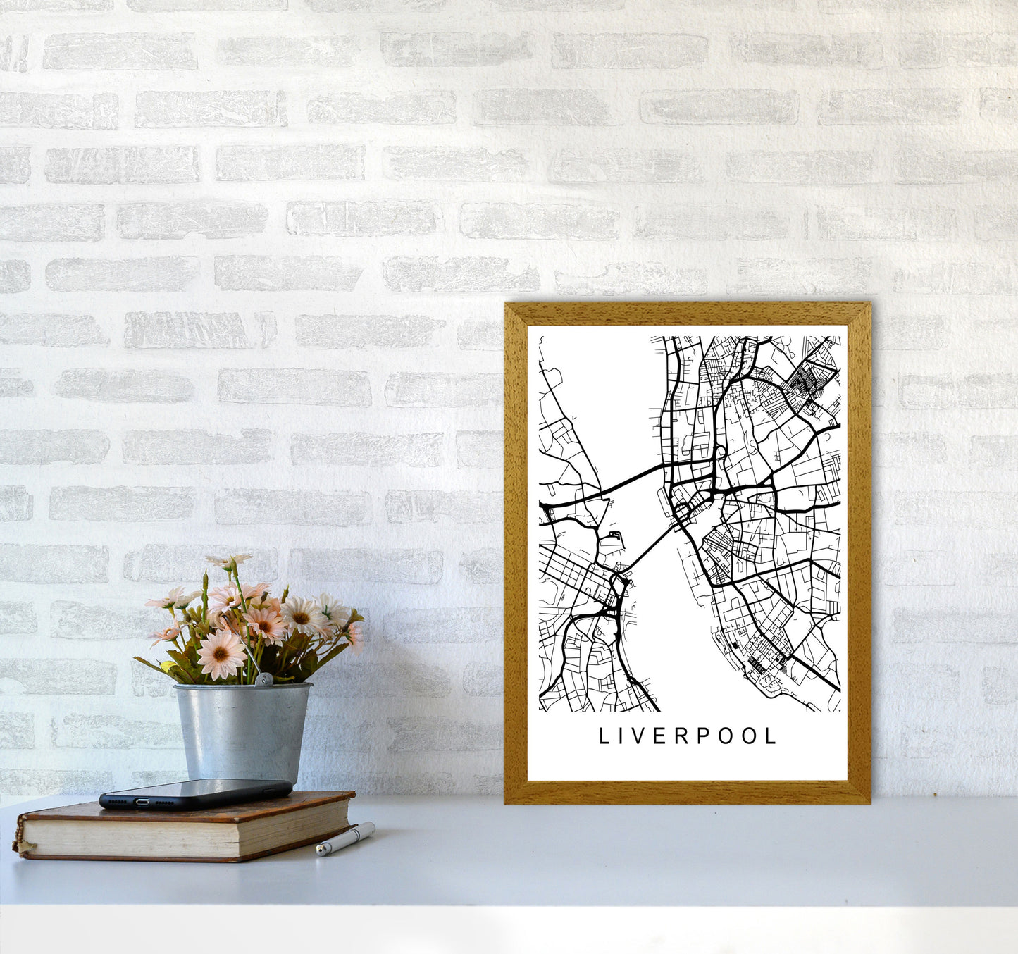 Liverpool Map Art Print by Pixy Paper A3 Print Only