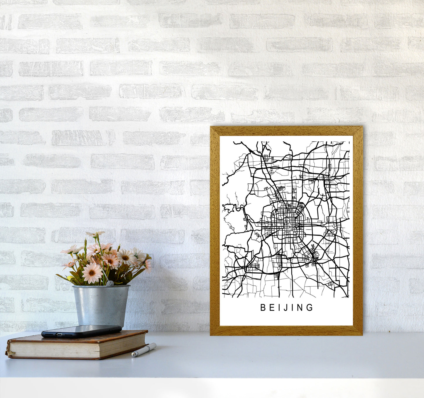 Beijing Map Art Print by Pixy Paper A3 Print Only