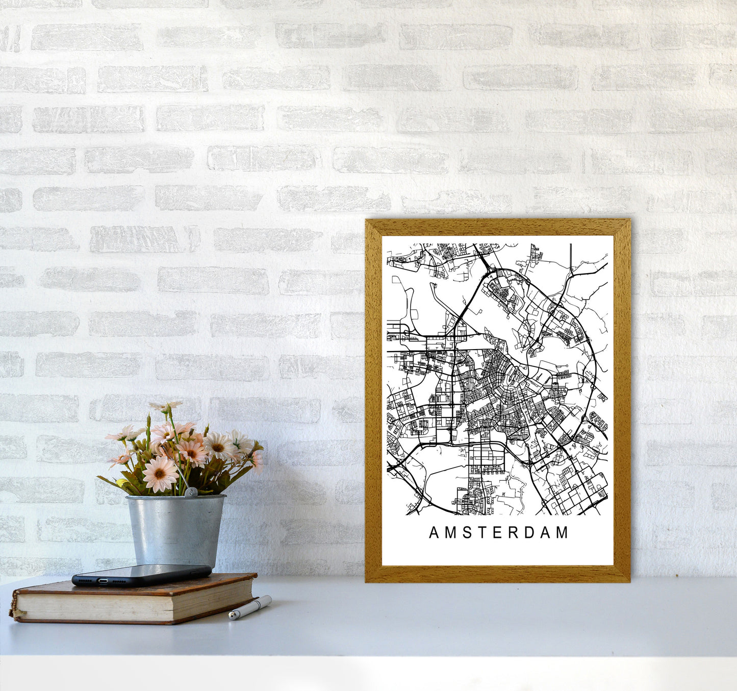 Amsterdam Map Art Print by Pixy Paper A3 Print Only