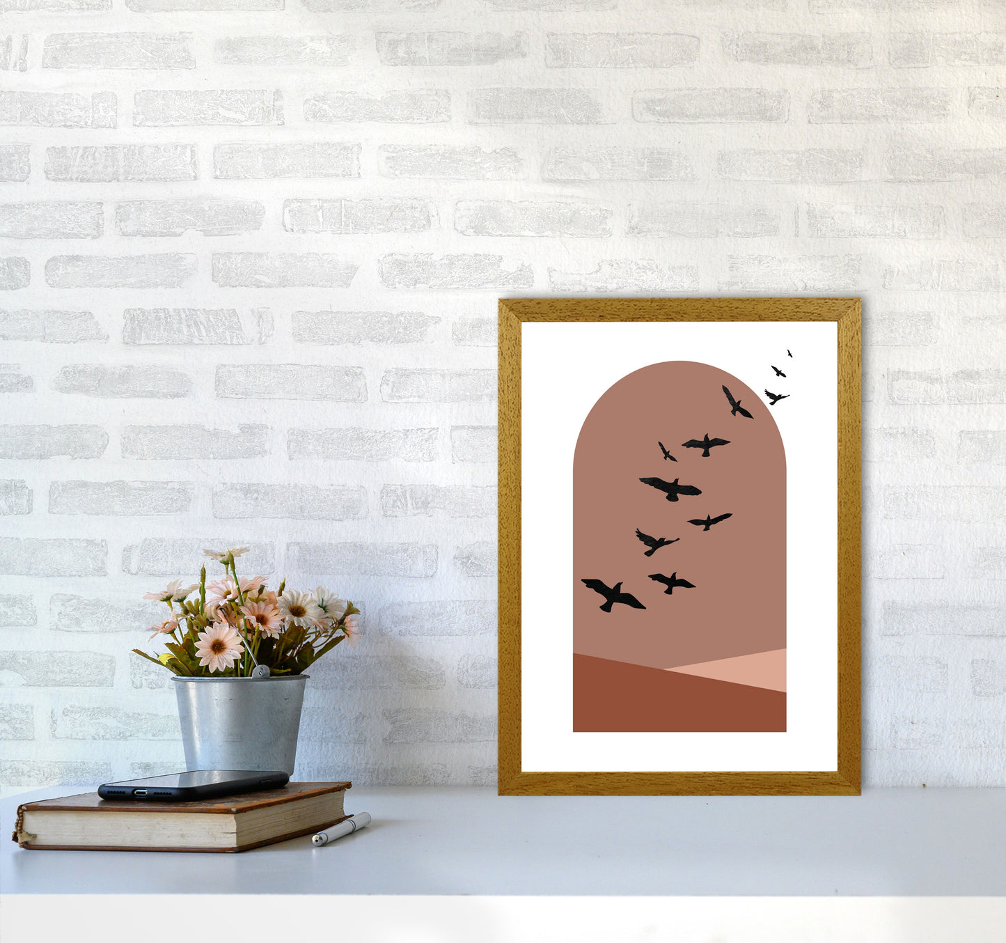 Autumn Saffron abstract Art Print by Pixy Paper A3 Print Only
