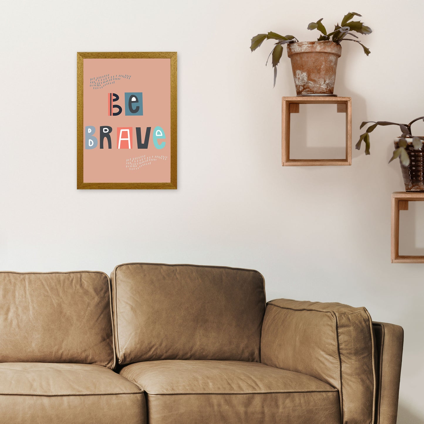 Be brave Neutral kids Art Print by Pixy Paper A3 Print Only