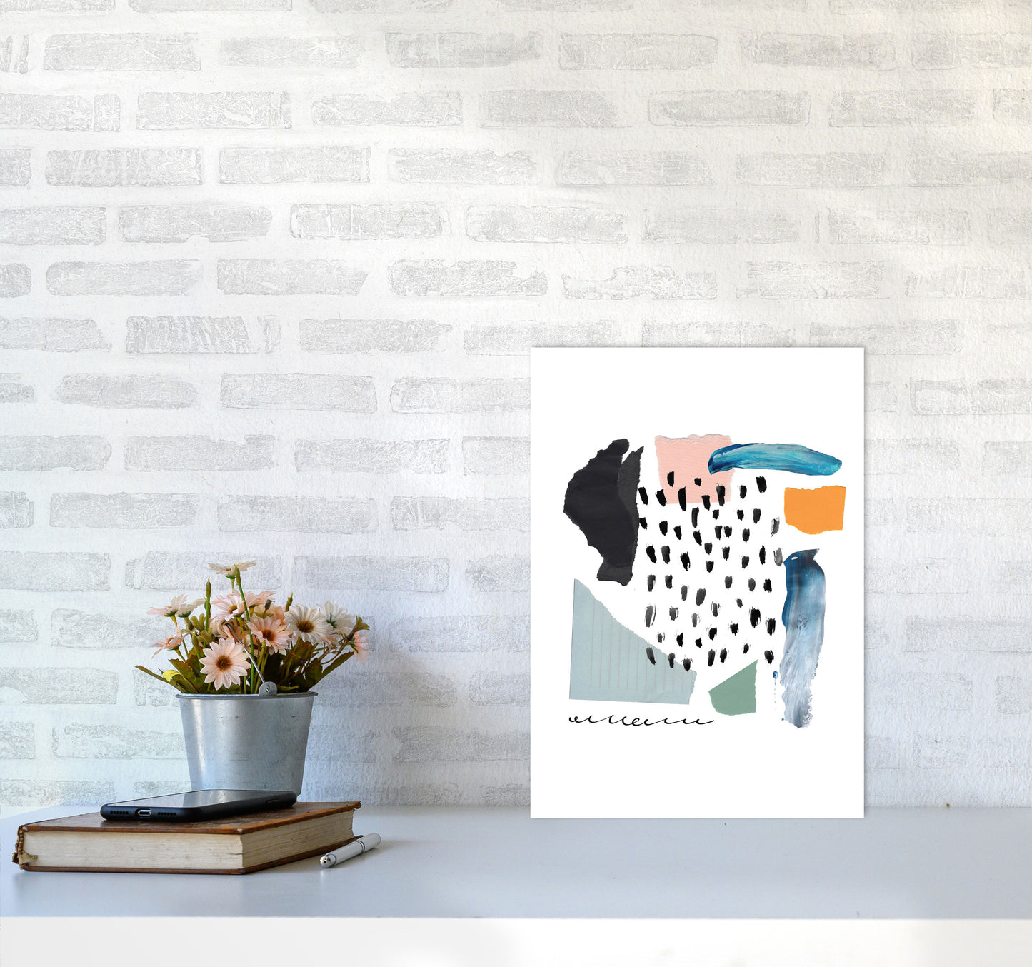 Abstract Shapes Artboard Modern Print A3 Black Frame