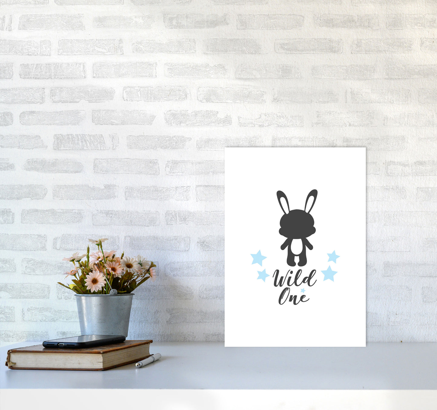 Wild One Framed Nursey Wall Art Print A3 Black Frame