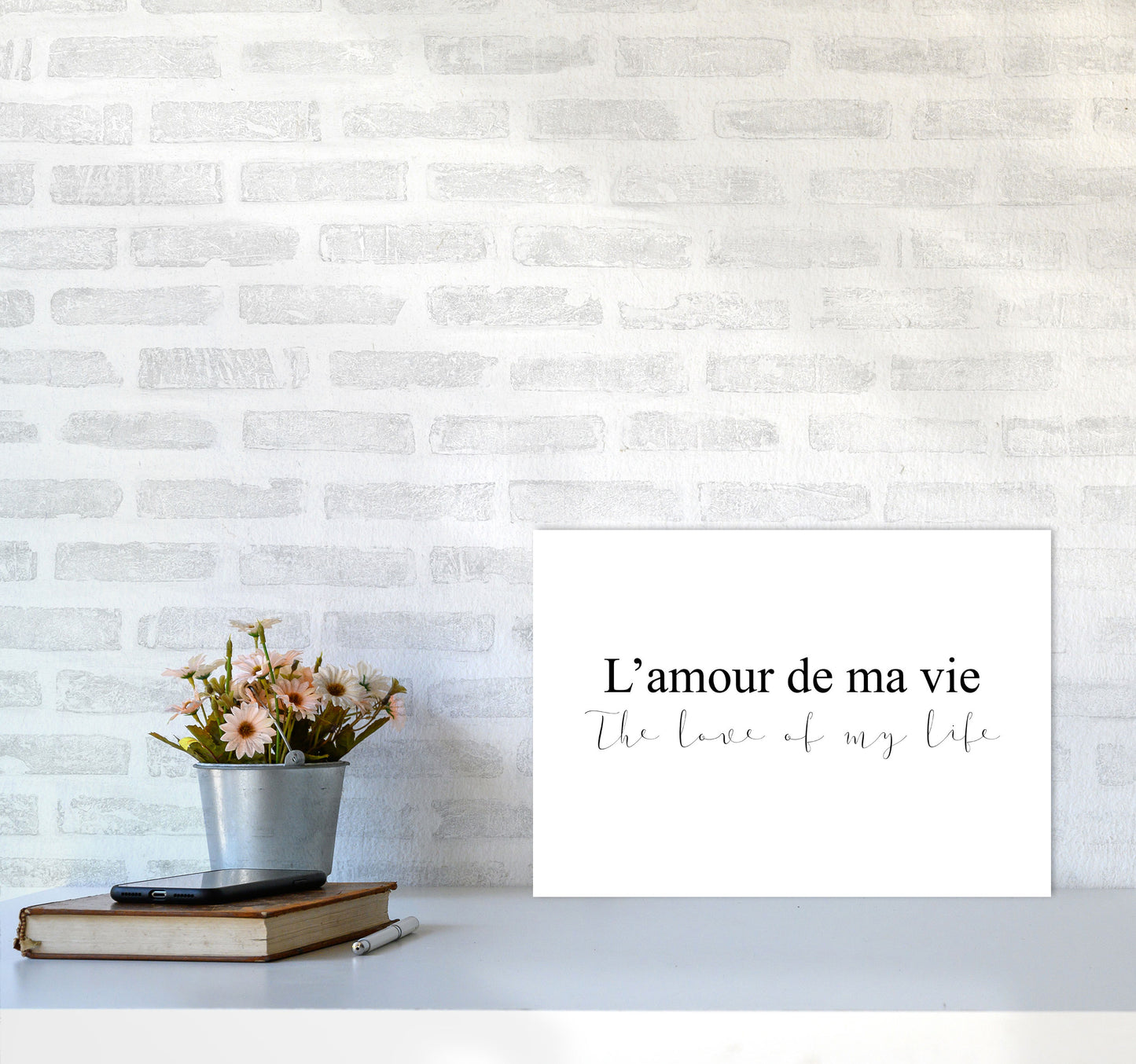 The Love Of My Life Landscape Modern Print A3 Black Frame