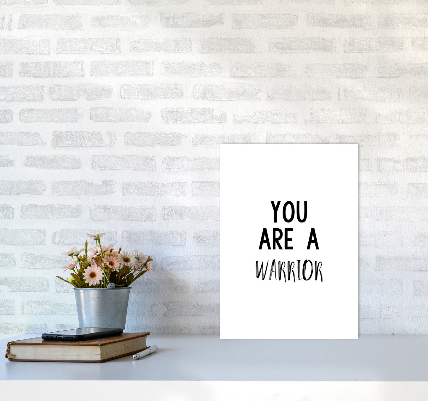 You Are A Warrior Modern Print A3 Black Frame