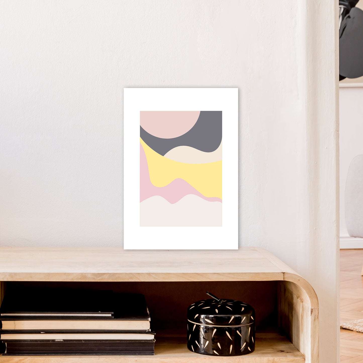 Mila Pink Dunes N15 Art Print by Pixy Paper A3 Black Frame