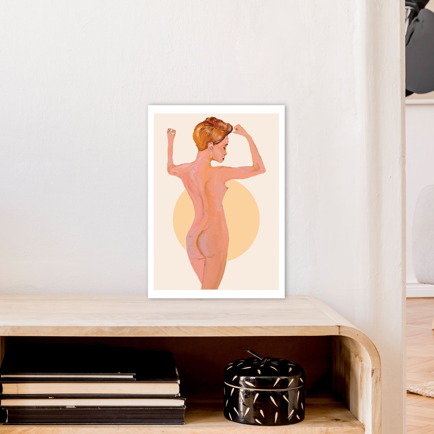 Nude Woman Art Print by Pixy Paper A3 Black Frame