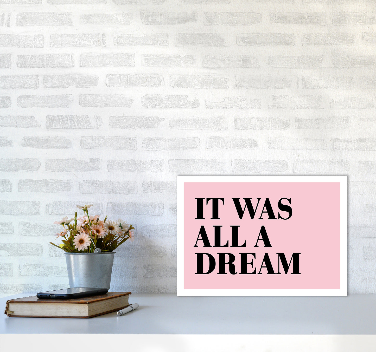 It Was All A Dream Neon Funk Art Print by Pixy Paper A3 Black Frame