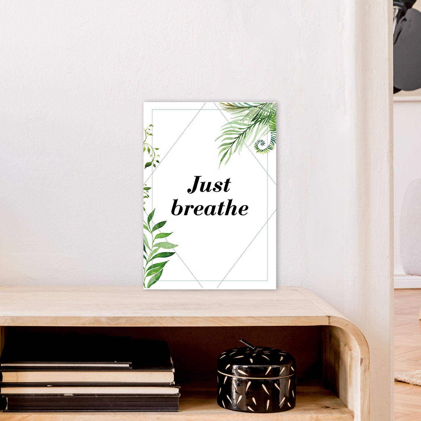 Just Breathe Exotic Art Print by Pixy Paper A3 Black Frame