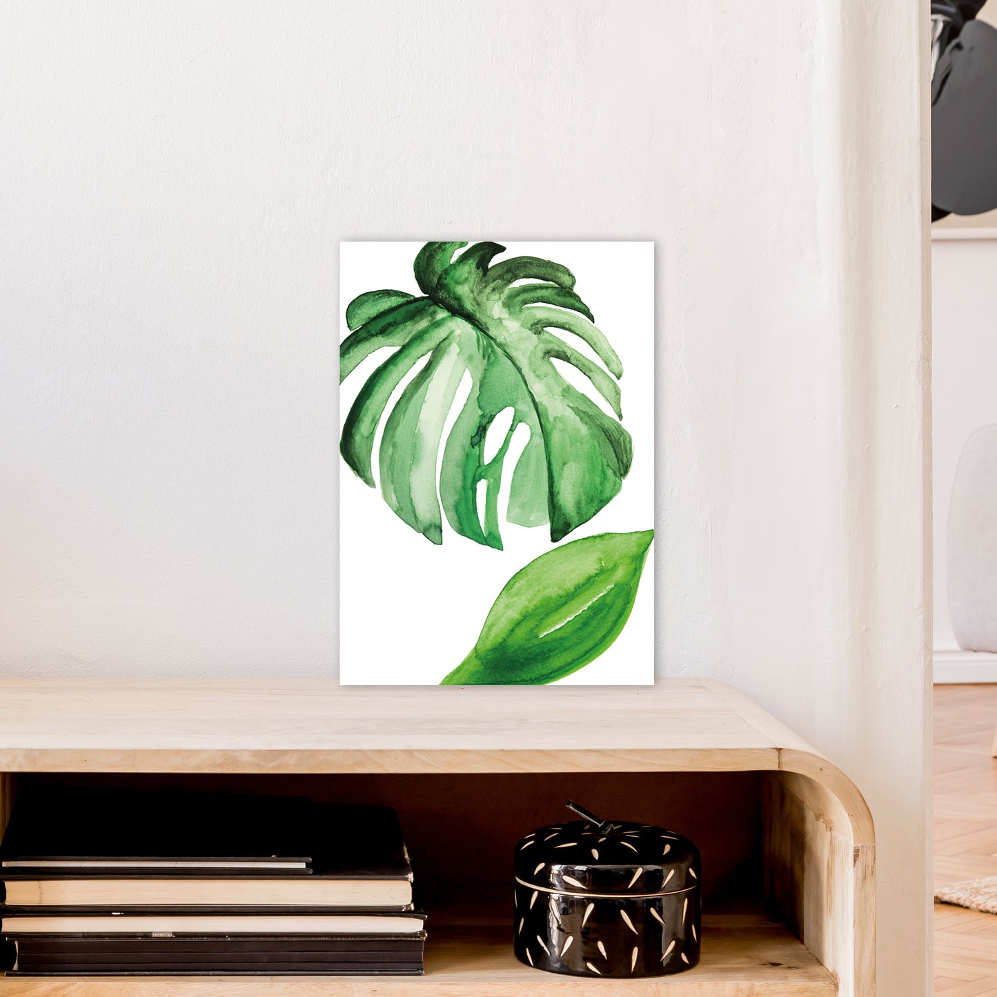 Large Leaf Exotic Art Print by Pixy Paper A3 Black Frame