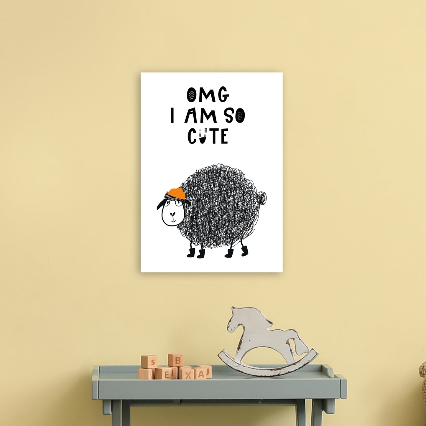 Omg I Am So Cute Animal Pop Art Print by Pixy Paper A3 Black Frame
