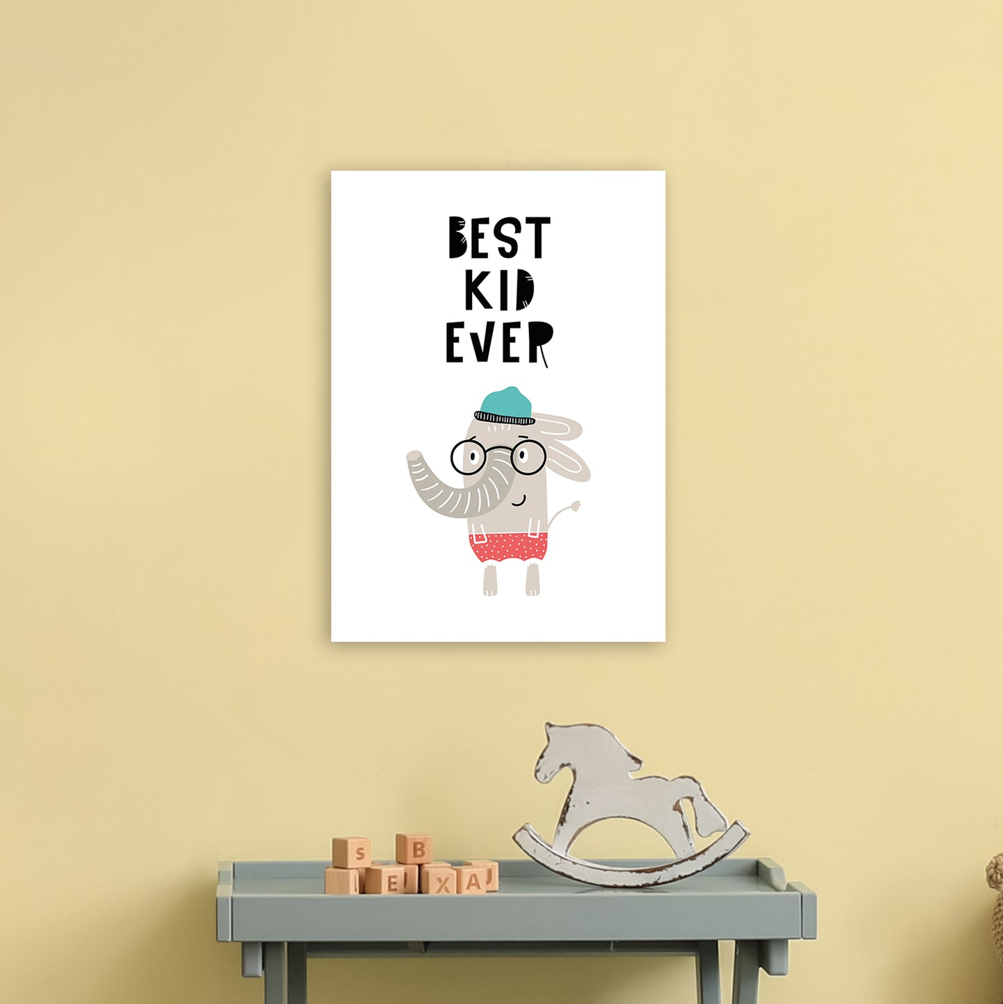 Best Kid Ever Animal Pop Art Print by Pixy Paper A3 Black Frame