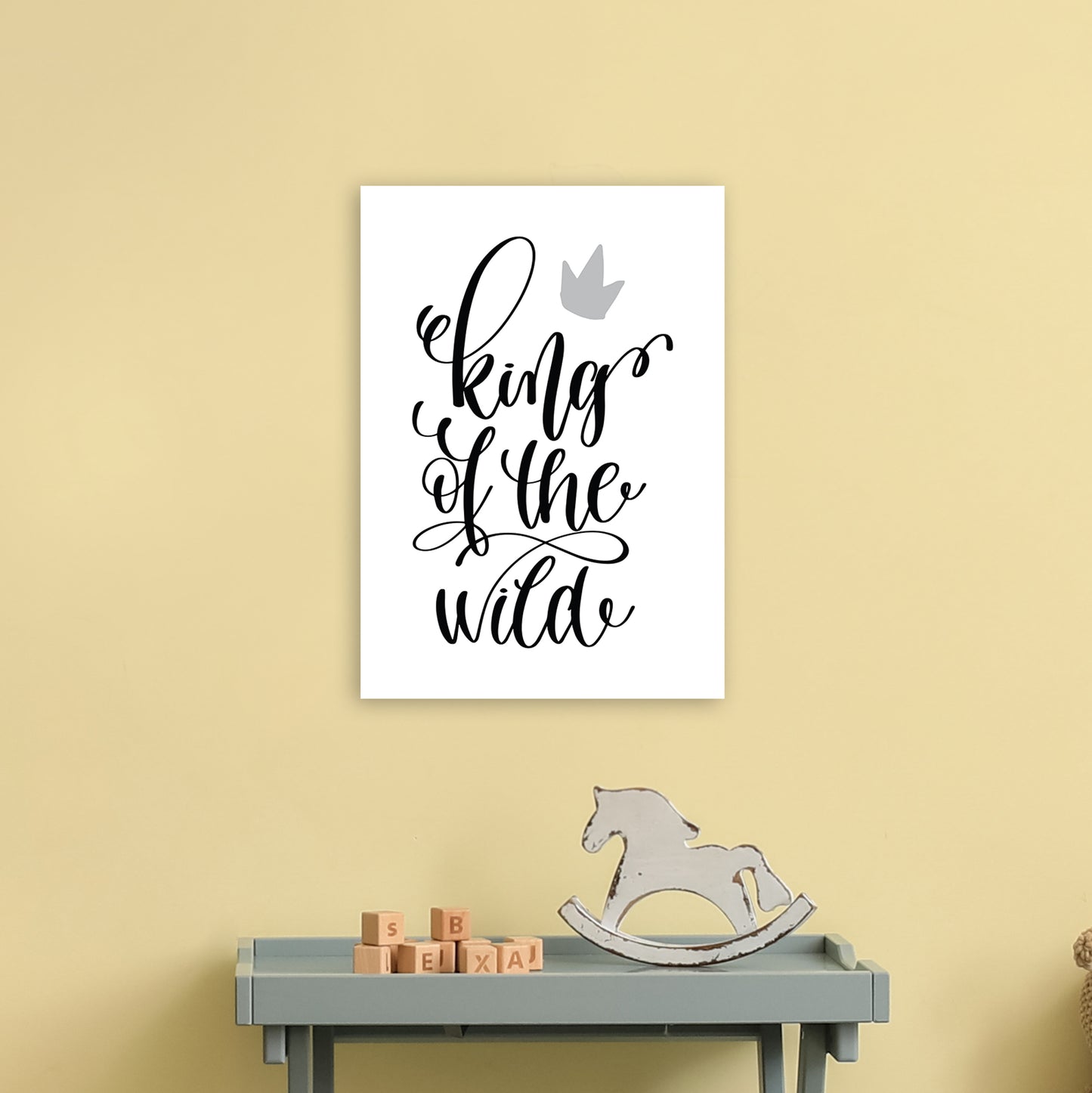 King Of The Wild Black Art Print by Pixy Paper A3 Black Frame