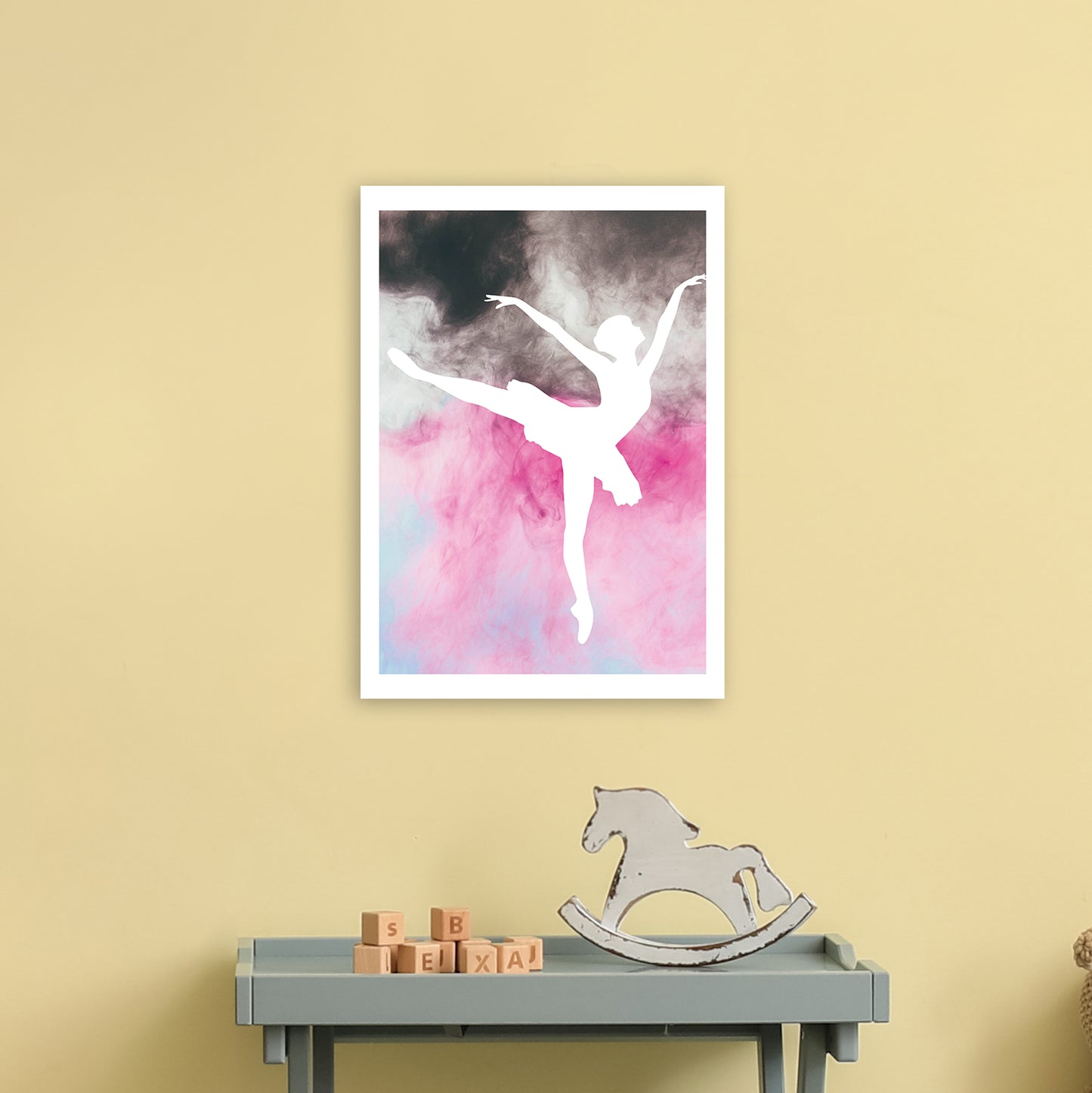 Ballerina Watercolour Art Print by Pixy Paper A3 Black Frame