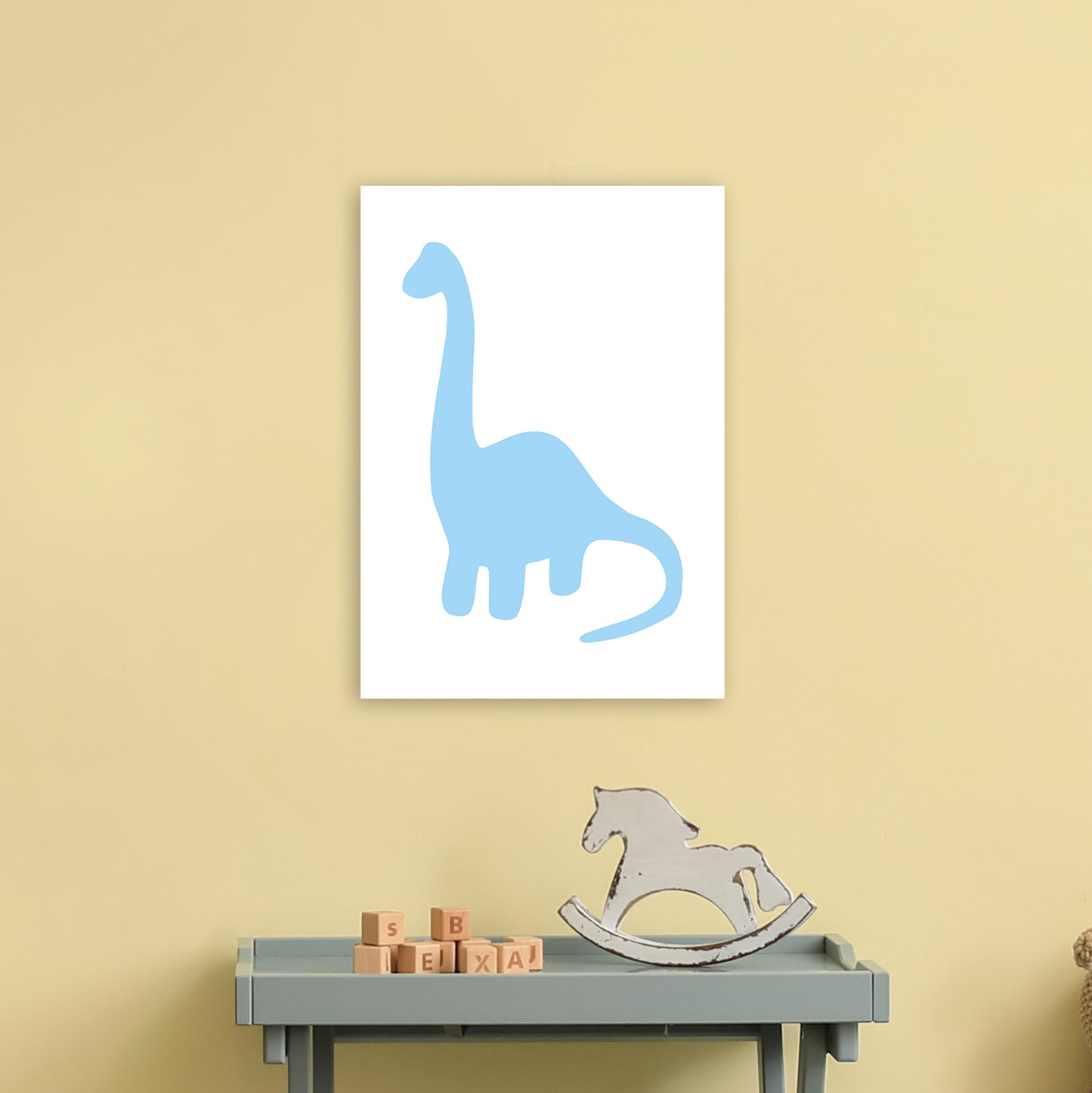 Brach Light Blue Art Print by Pixy Paper A3 Black Frame