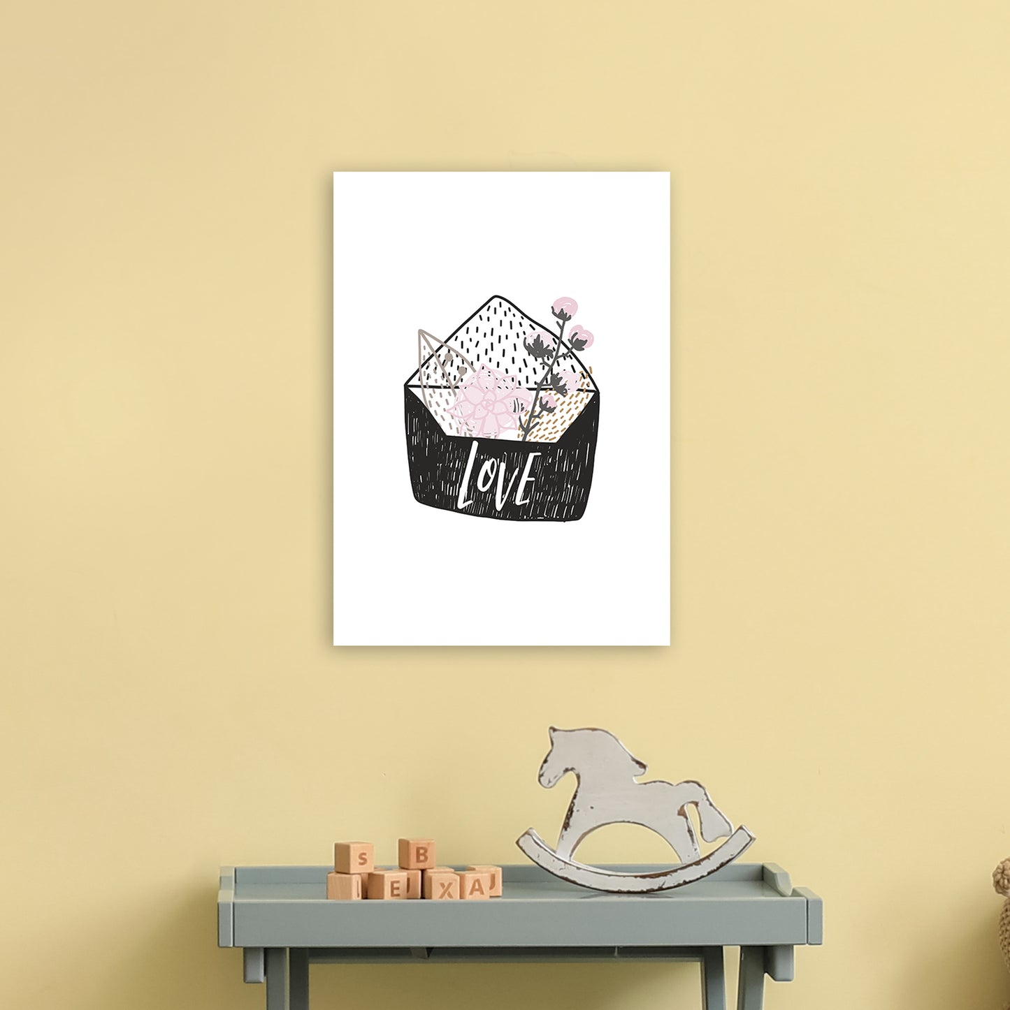 Love Letter Art Print by Pixy Paper A3 Black Frame