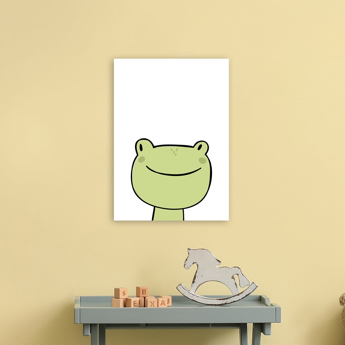 Frog Art Print by Pixy Paper A3 Black Frame