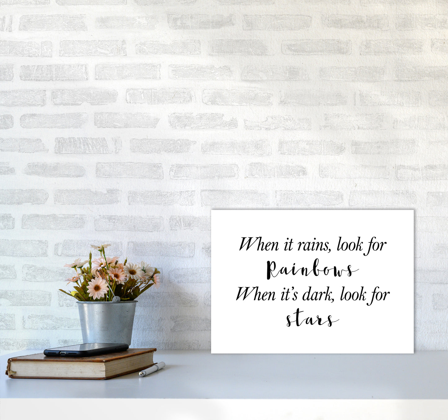 When It Rains Art Print by Pixy Paper A3 Black Frame