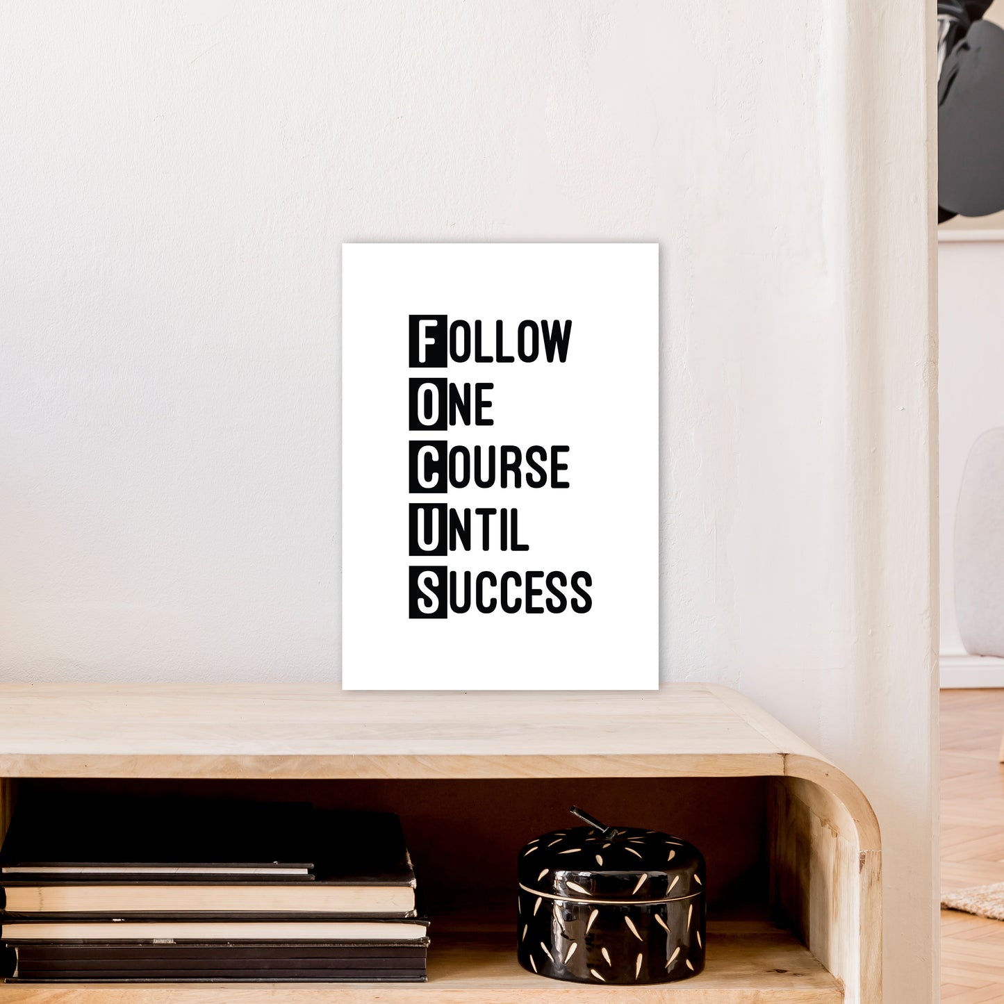 Focus Black Art Print by Pixy Paper A3 Black Frame