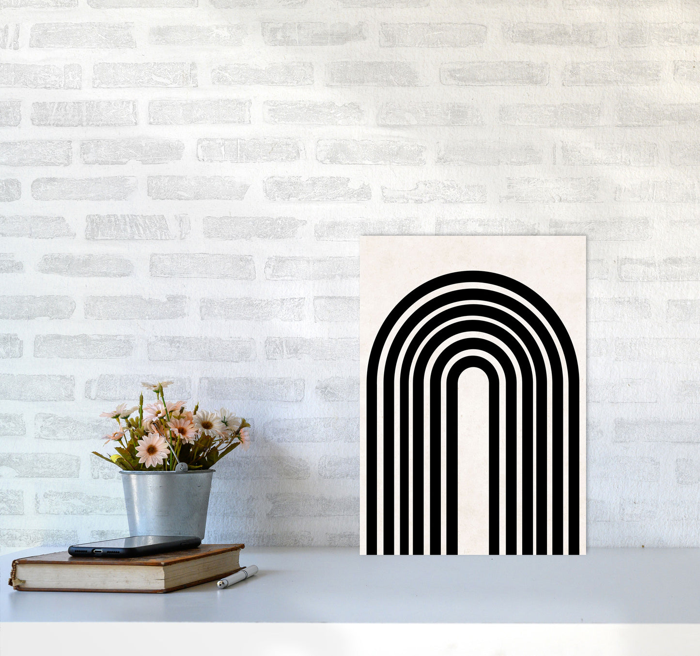 Black rainbow Art Print by Pixy Paper A3 Black Frame
