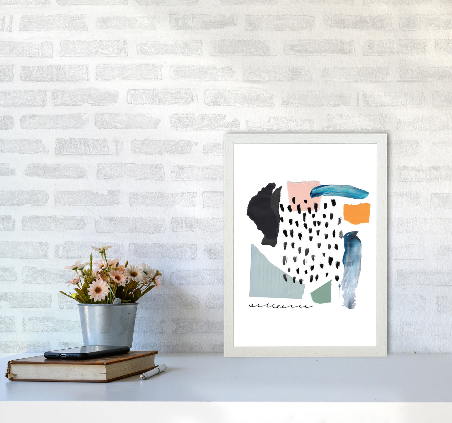 Abstract Shapes Artboard Modern Print A3 Oak Frame
