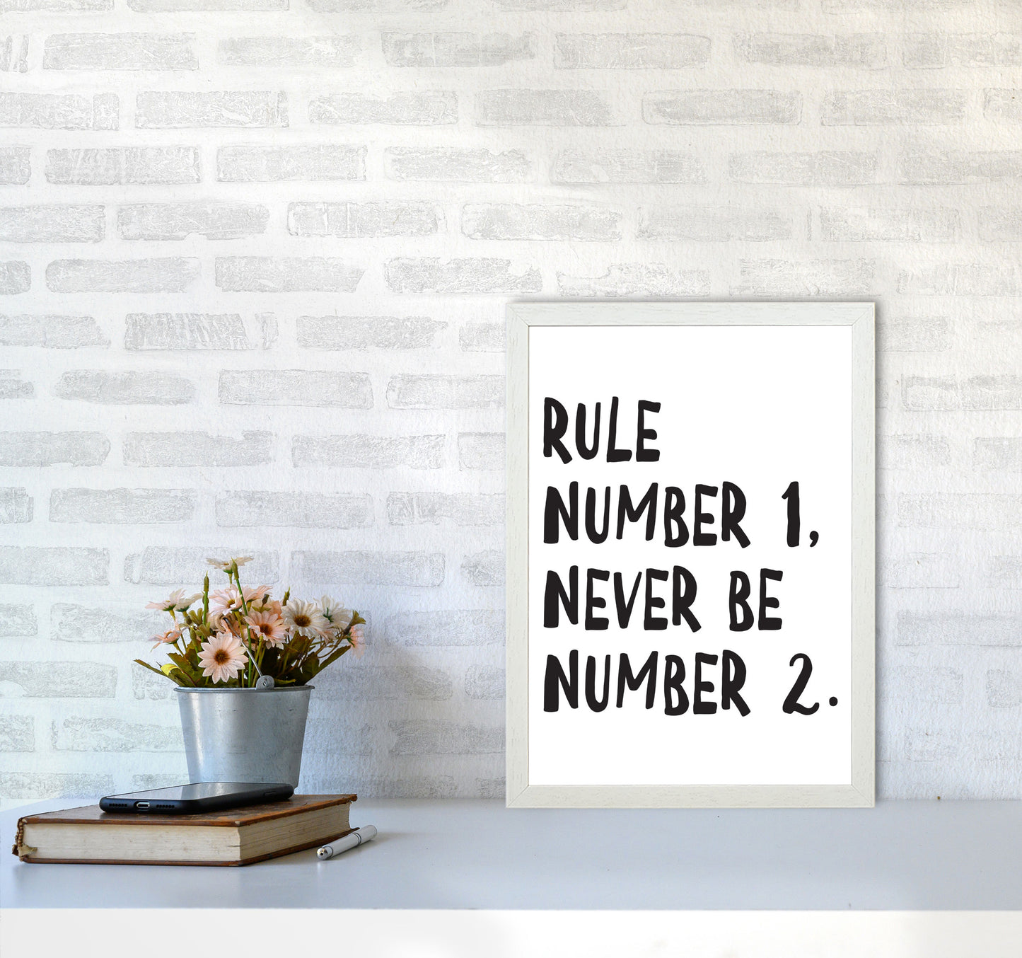 Rule Number One Modern Print A3 Oak Frame