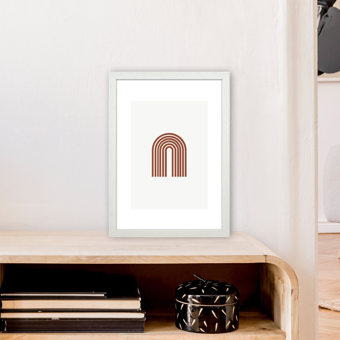 Mica Sand Rainbow N18 Art Print by Pixy Paper A3 Oak Frame