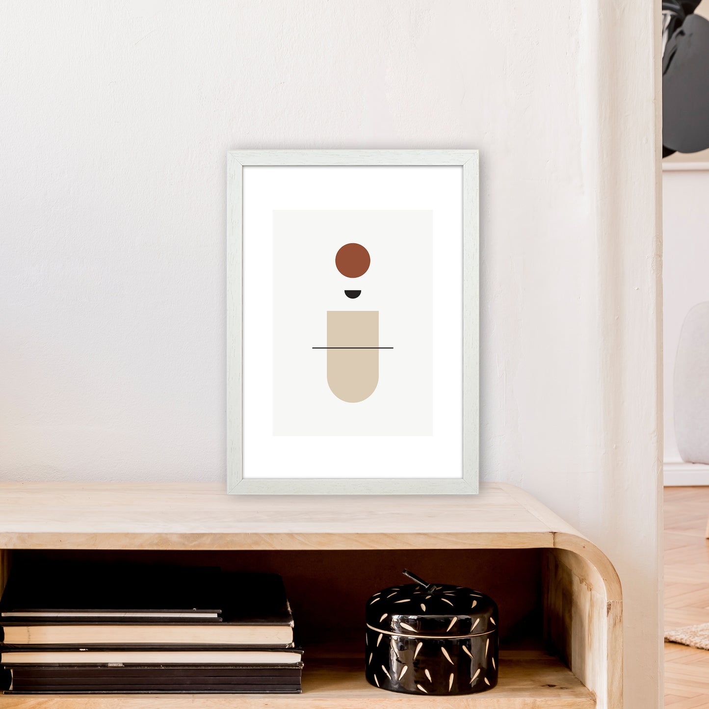Mica Sand N11 Art Print by Pixy Paper A3 Oak Frame