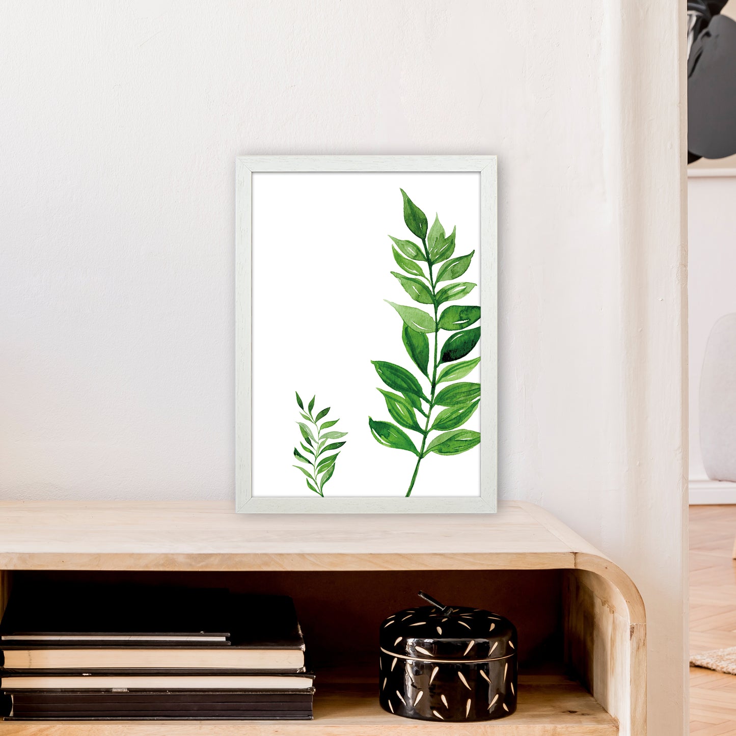 Side Leaf Exotic Art Print by Pixy Paper A3 Oak Frame