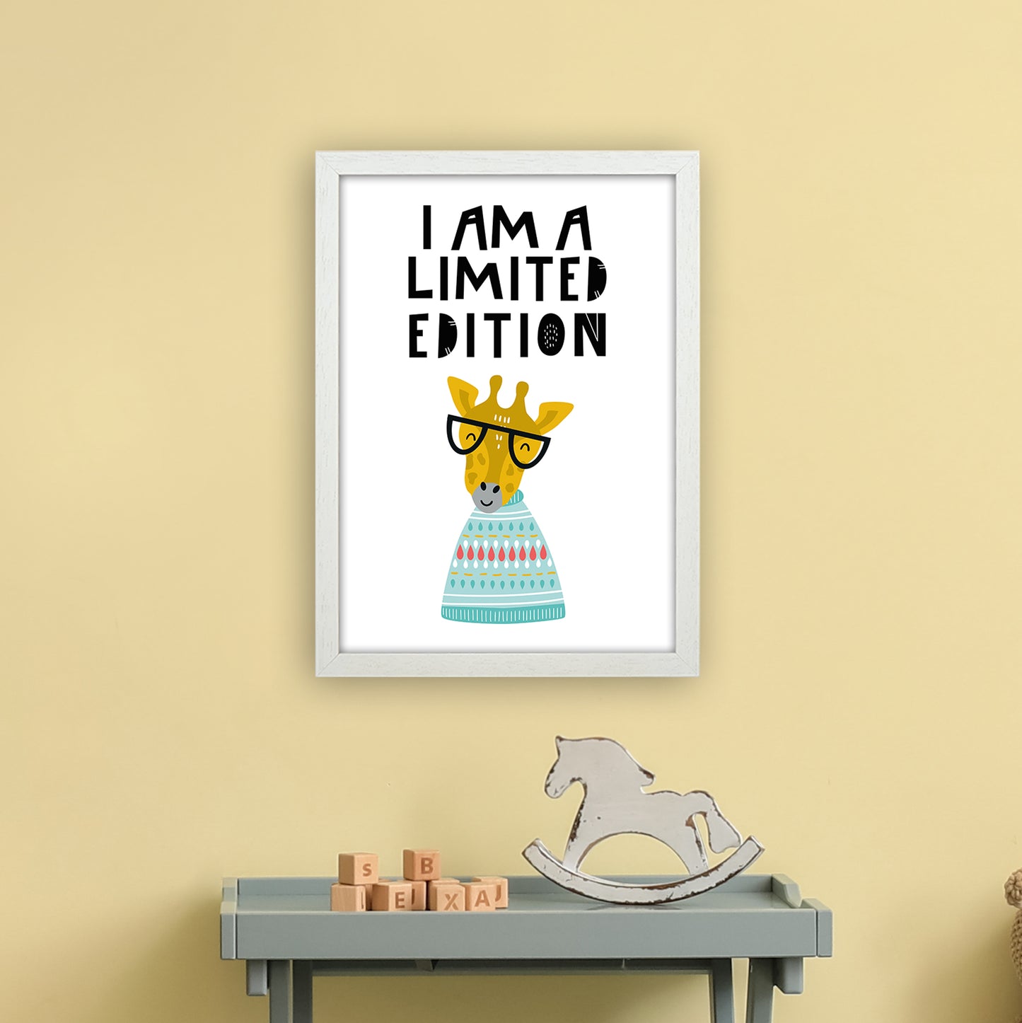 I Am Limited Edition Animal Pop Art Print by Pixy Paper A3 Oak Frame