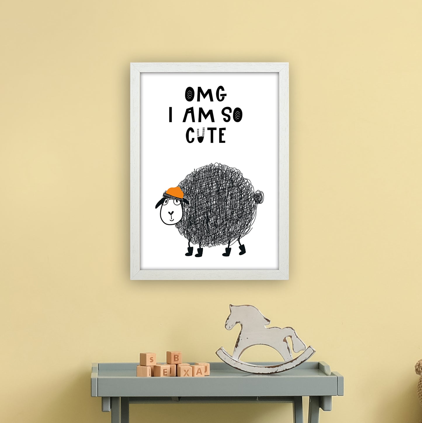 Omg I Am So Cute Animal Pop Art Print by Pixy Paper A3 Oak Frame