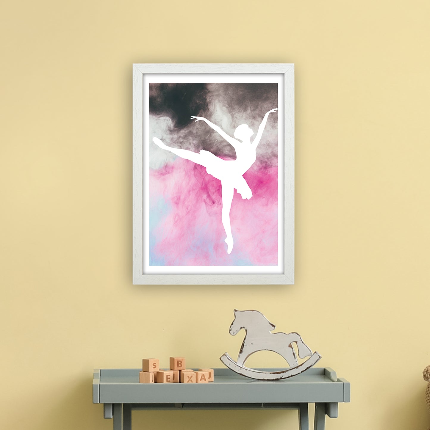 Ballerina Watercolour Art Print by Pixy Paper A3 Oak Frame