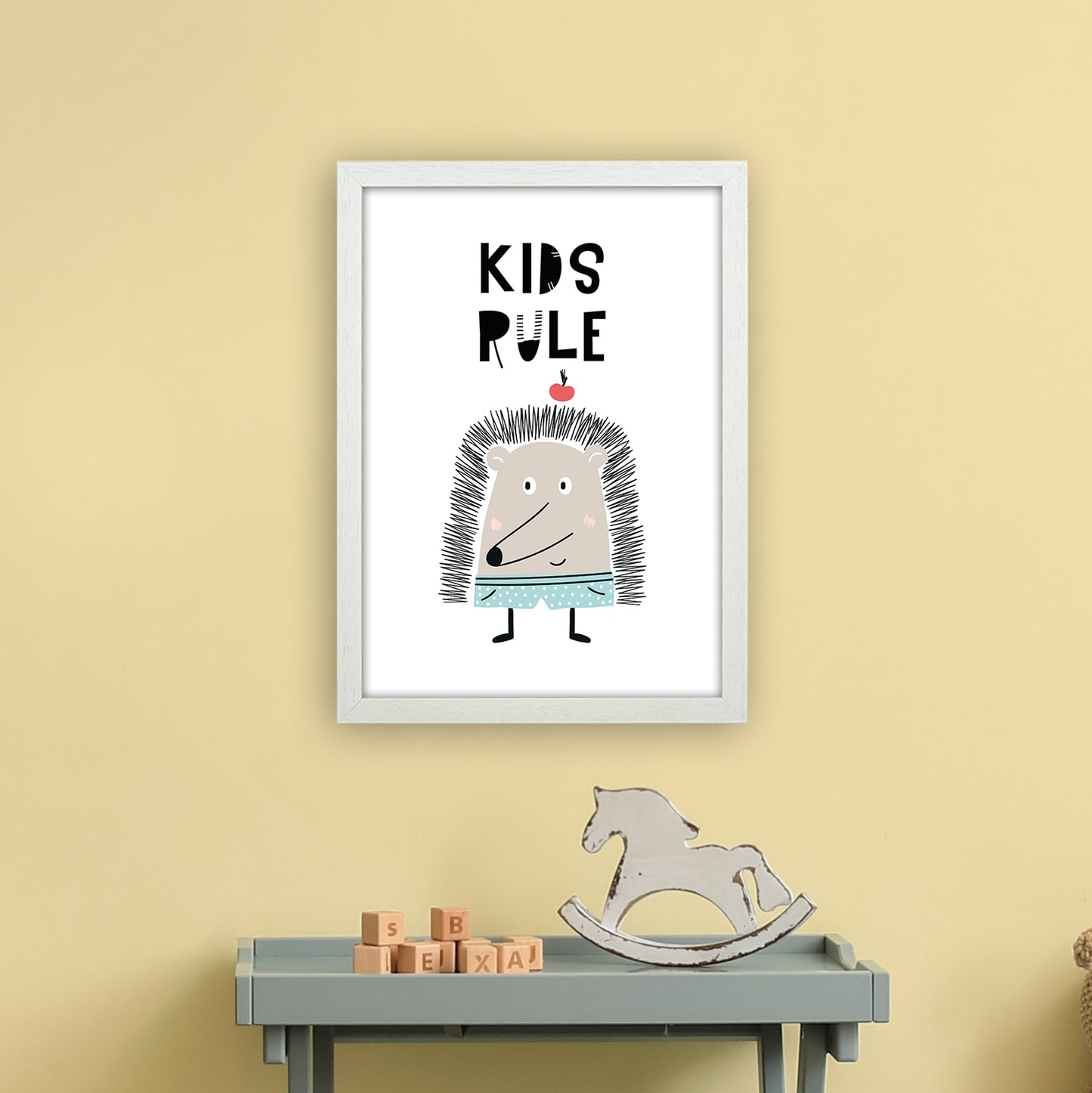 Kids Rule Animal Pop Art Print by Pixy Paper A3 Oak Frame