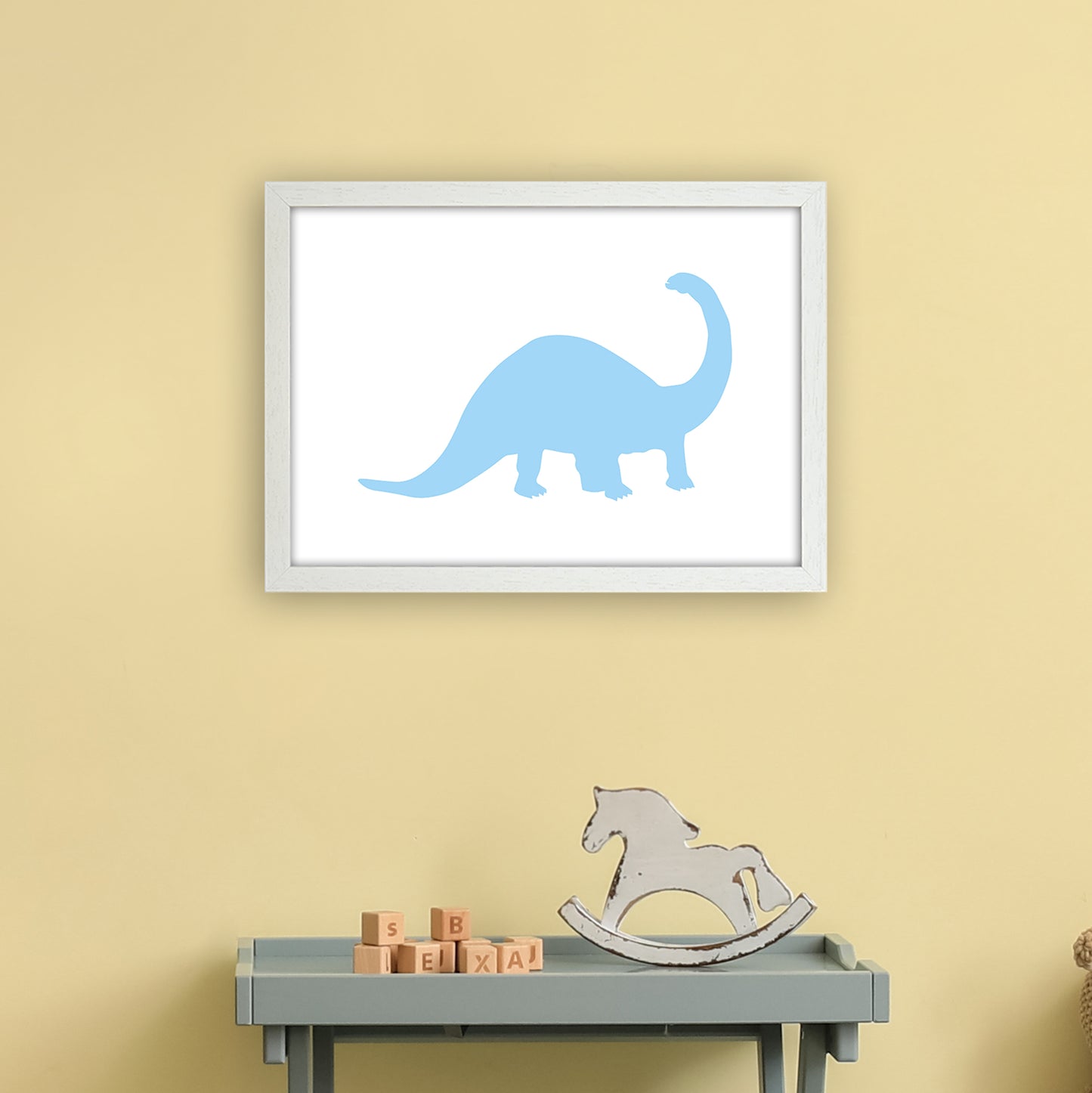 Sauro Light Blue Art Print by Pixy Paper A3 Oak Frame