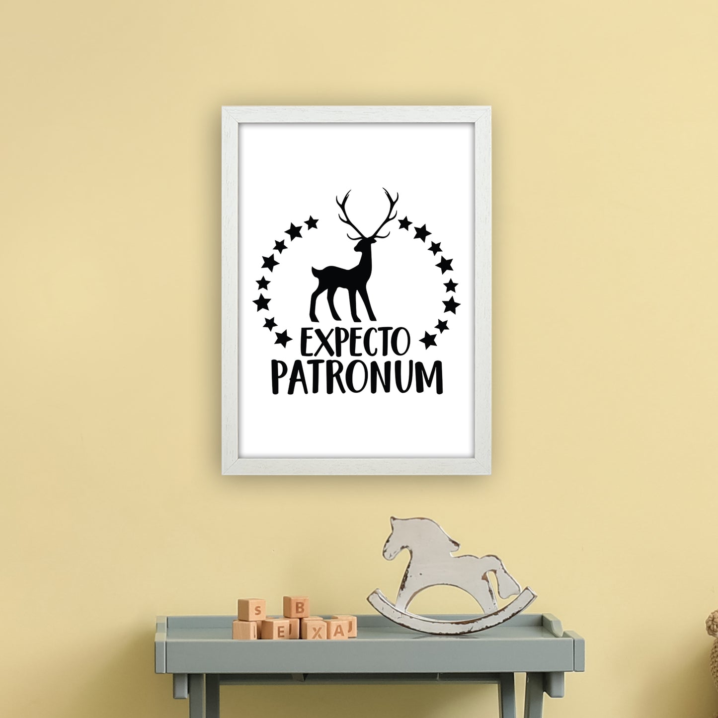 Expecto Patronum Art Print by Pixy Paper A3 Oak Frame
