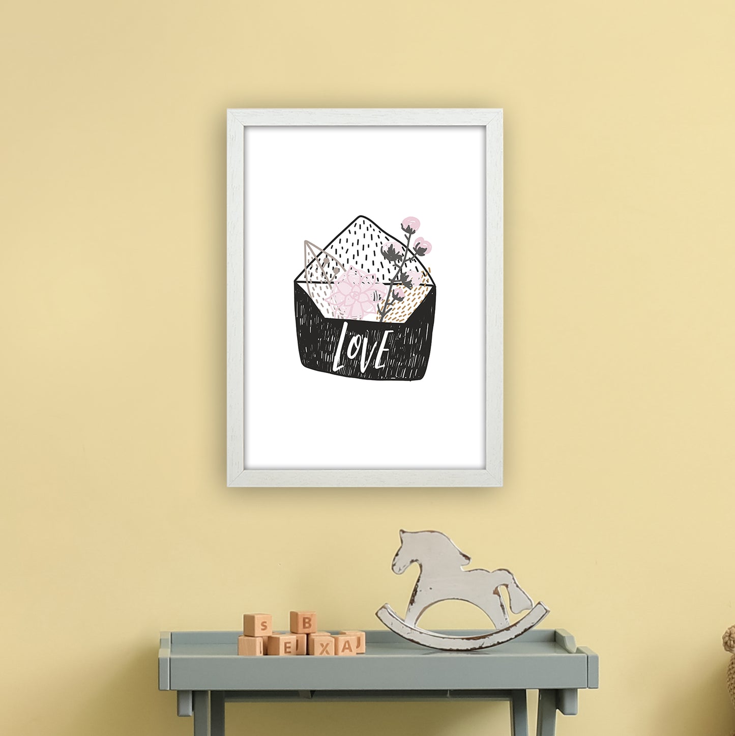 Love Letter Art Print by Pixy Paper A3 Oak Frame