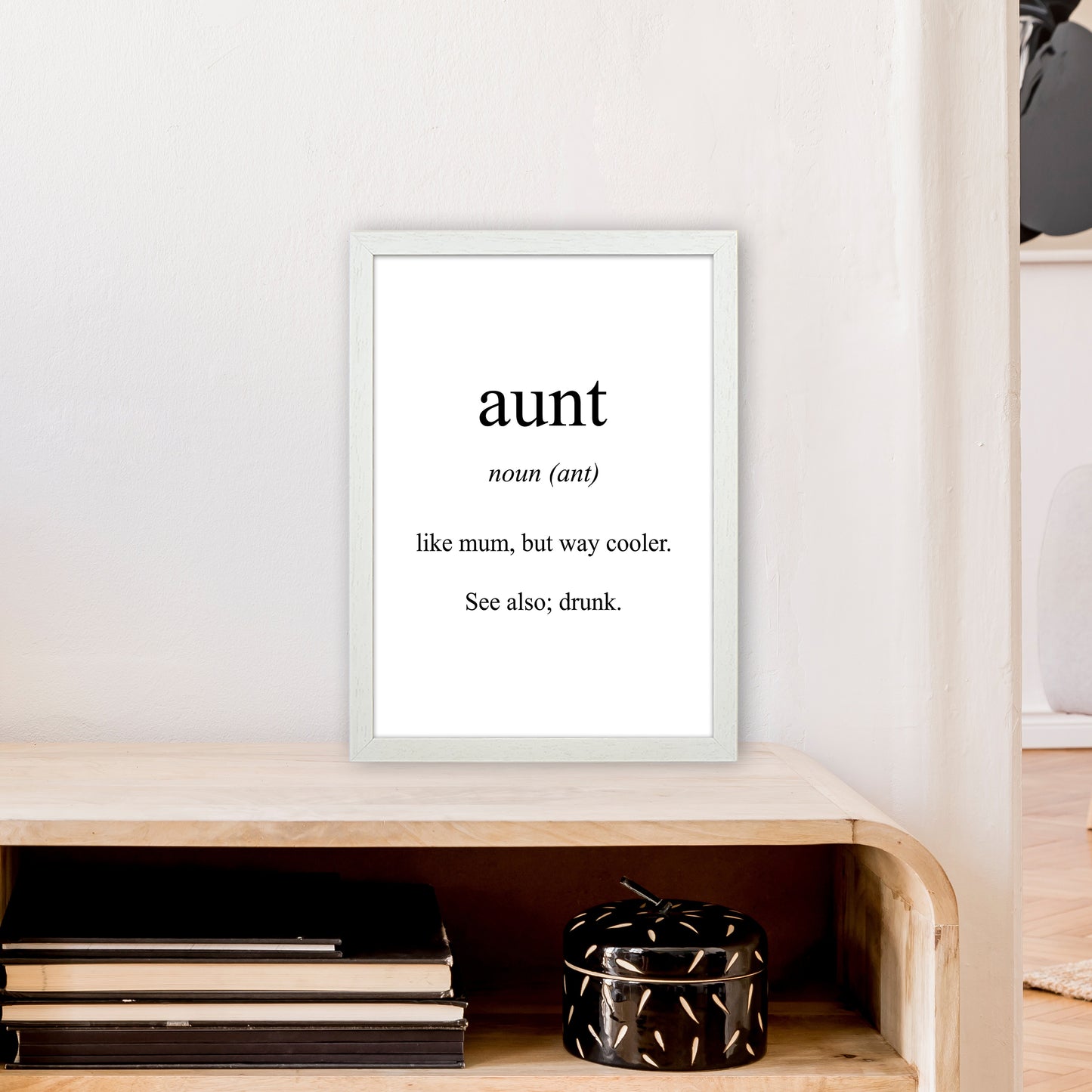 Aunt Meaning Art Print by Pixy Paper A3 Oak Frame