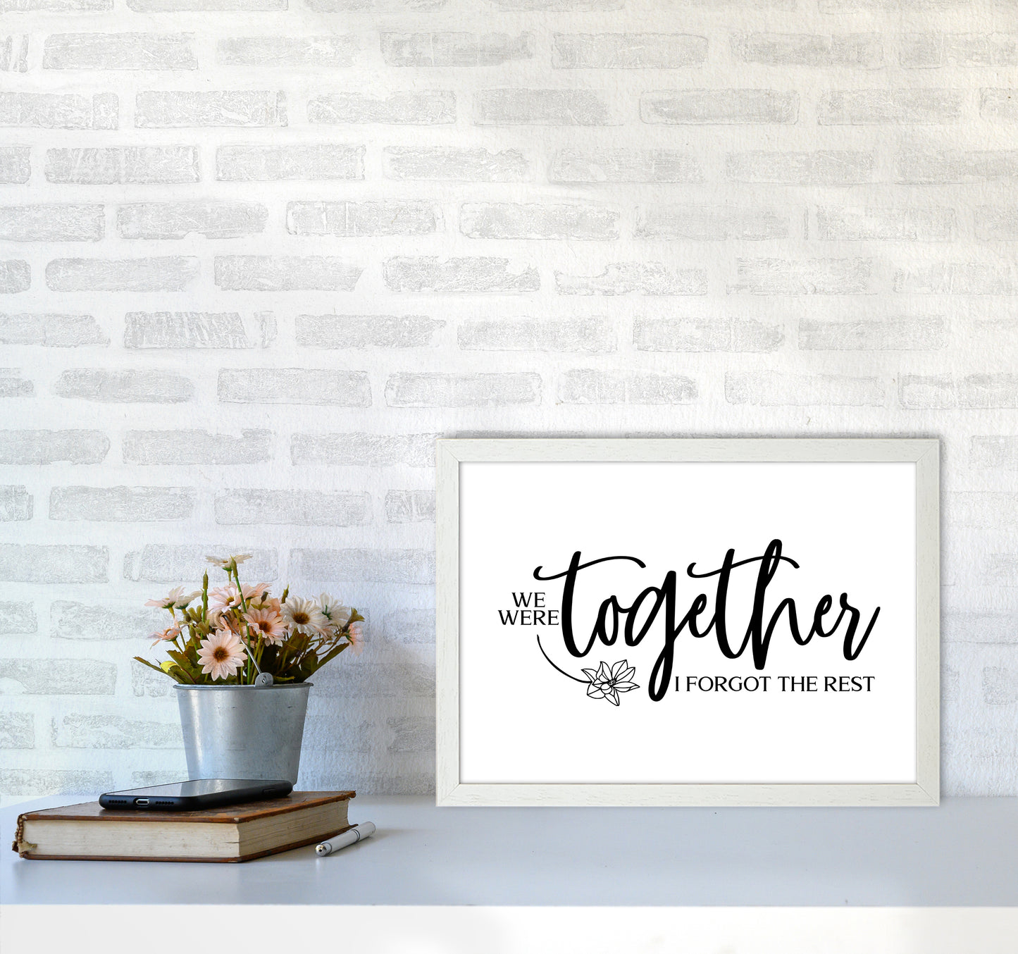 We Were Together Landscape Art Print by Pixy Paper A3 Oak Frame