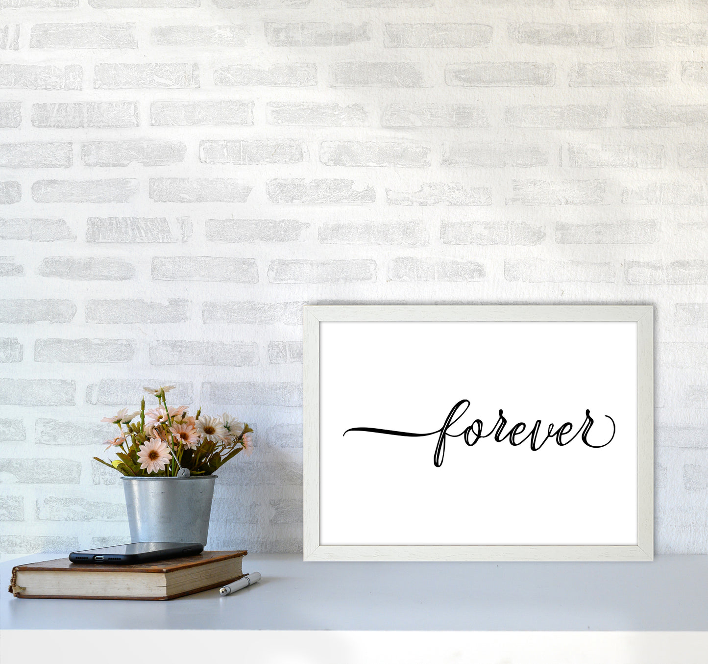 Forever Landscape Art Print by Pixy Paper A3 Oak Frame