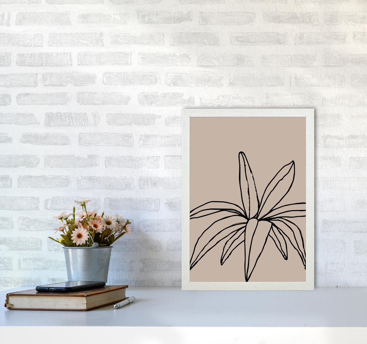Autumn Leaf abstract Art Print by Pixy Paper A3 Oak Frame