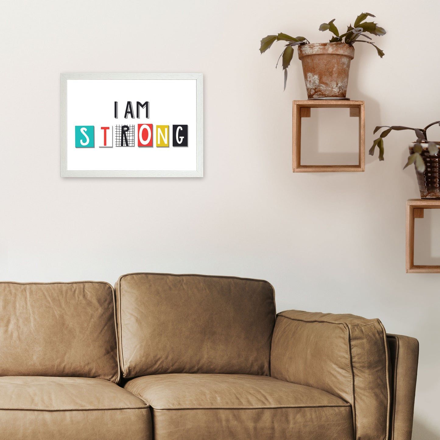 I am strong Art Print by Pixy Paper A3 Oak Frame