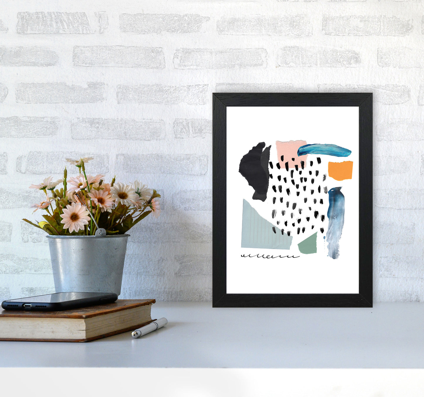 Abstract Shapes Artboard Modern Print A4 White Frame