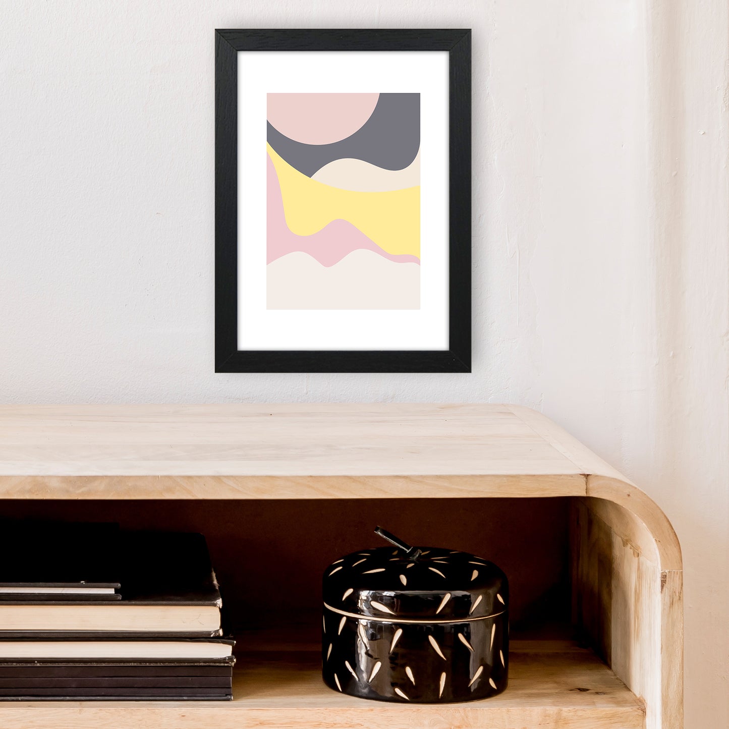 Mila Pink Dunes N15 Art Print by Pixy Paper A4 White Frame