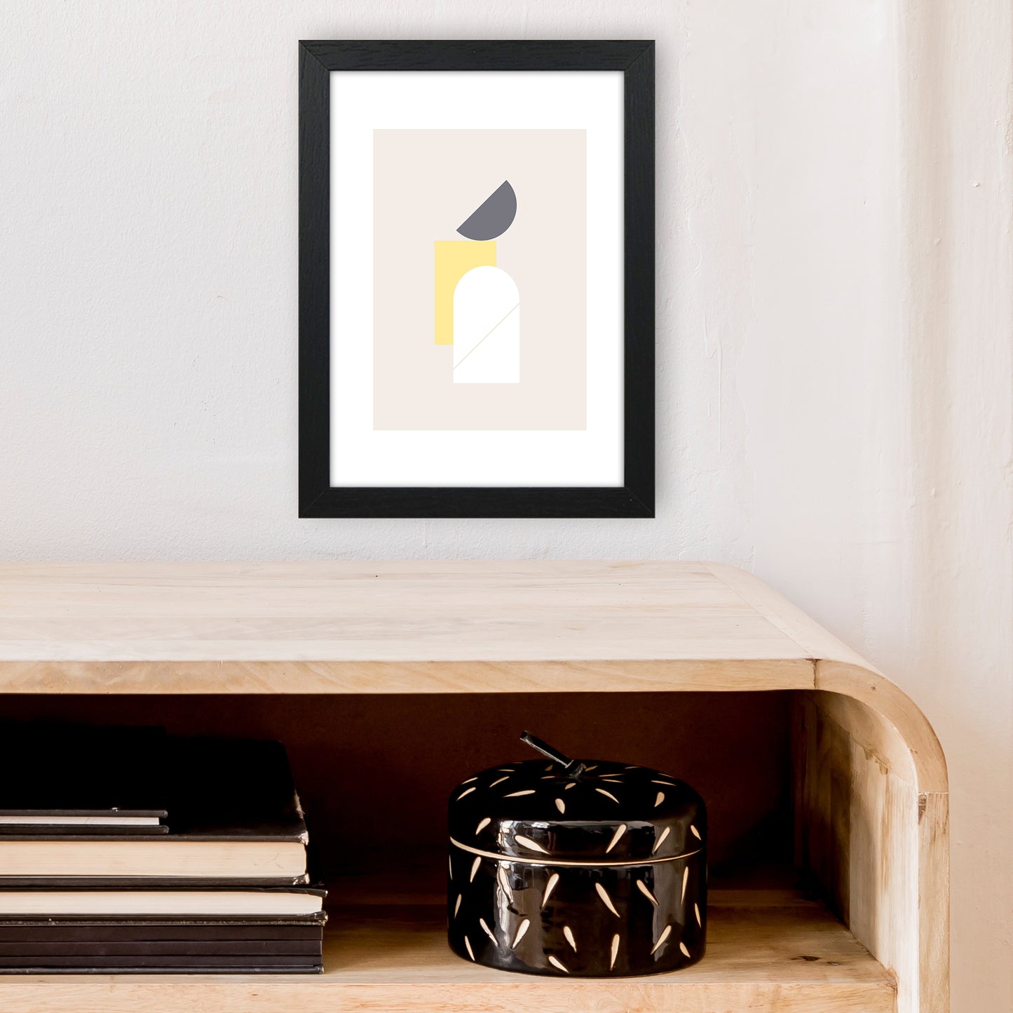 Mila Abstract N11 Art Print by Pixy Paper A4 White Frame