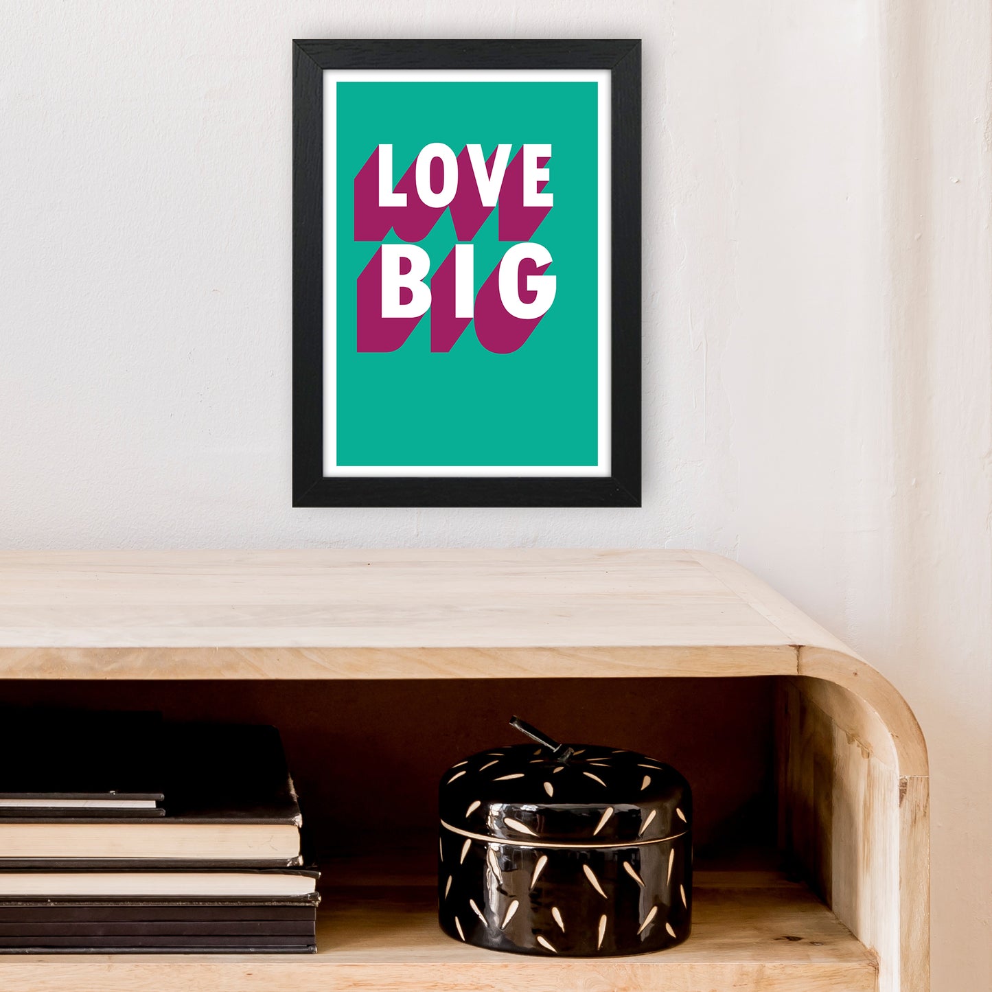 Love Big Shadow Art Print by Pixy Paper A4 White Frame