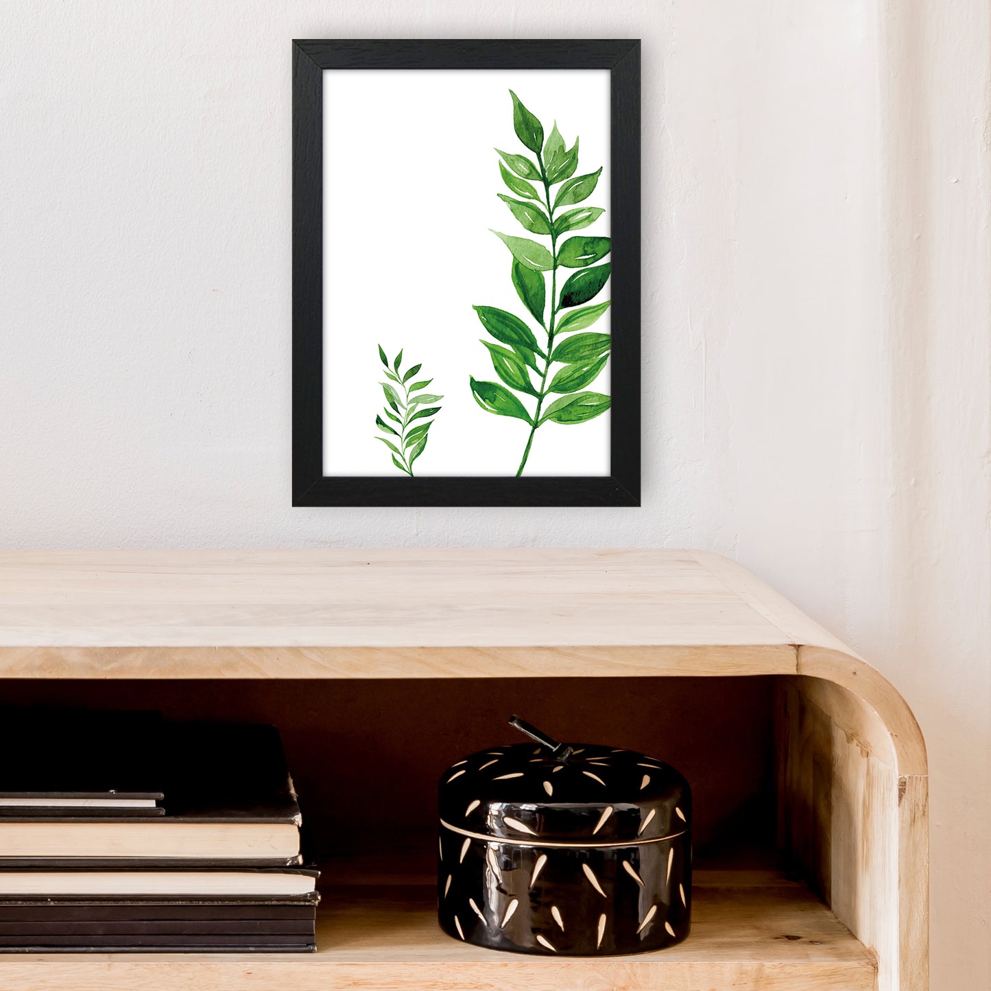 Side Leaf Exotic Art Print by Pixy Paper A4 White Frame