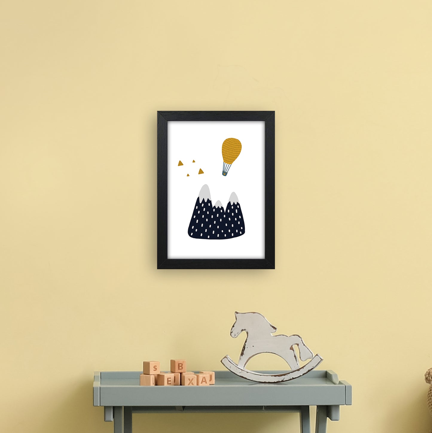Little Explorer Hot Air Balloon Art Print by Pixy Paper A4 White Frame