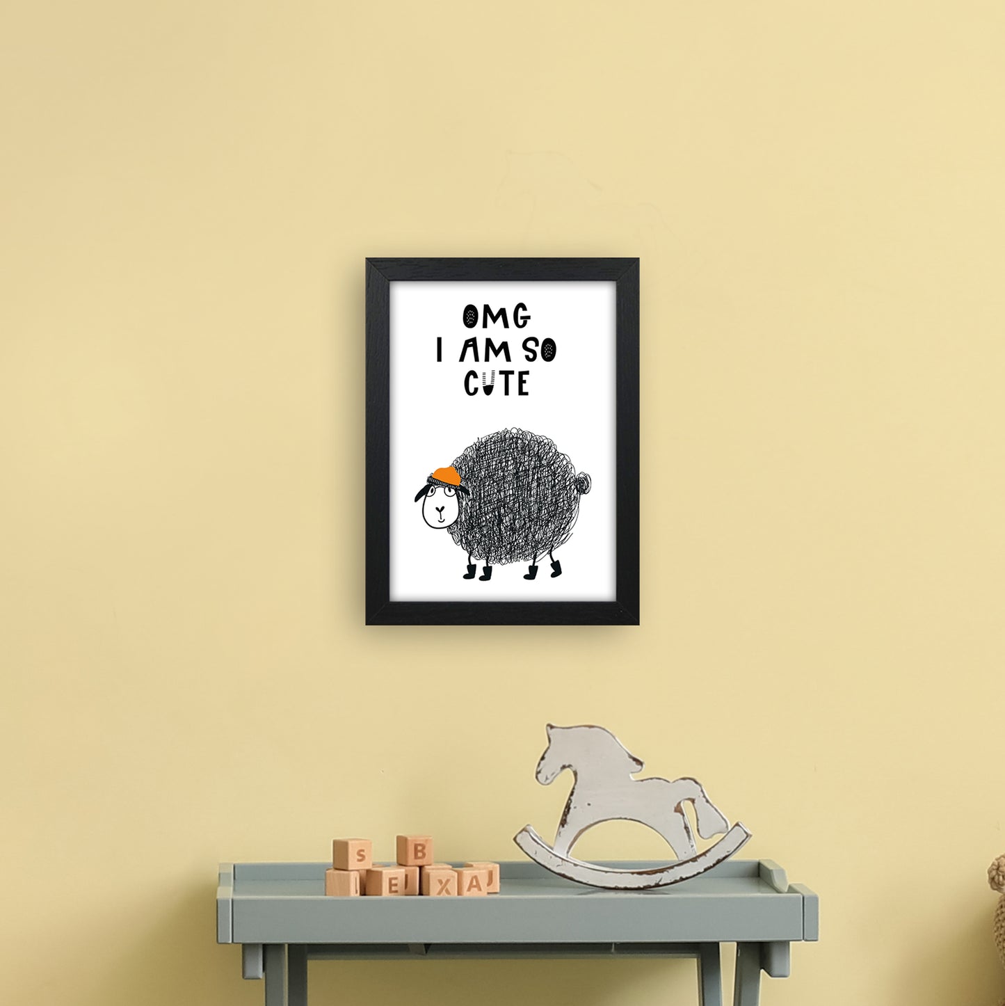 Omg I Am So Cute Animal Pop Art Print by Pixy Paper A4 White Frame