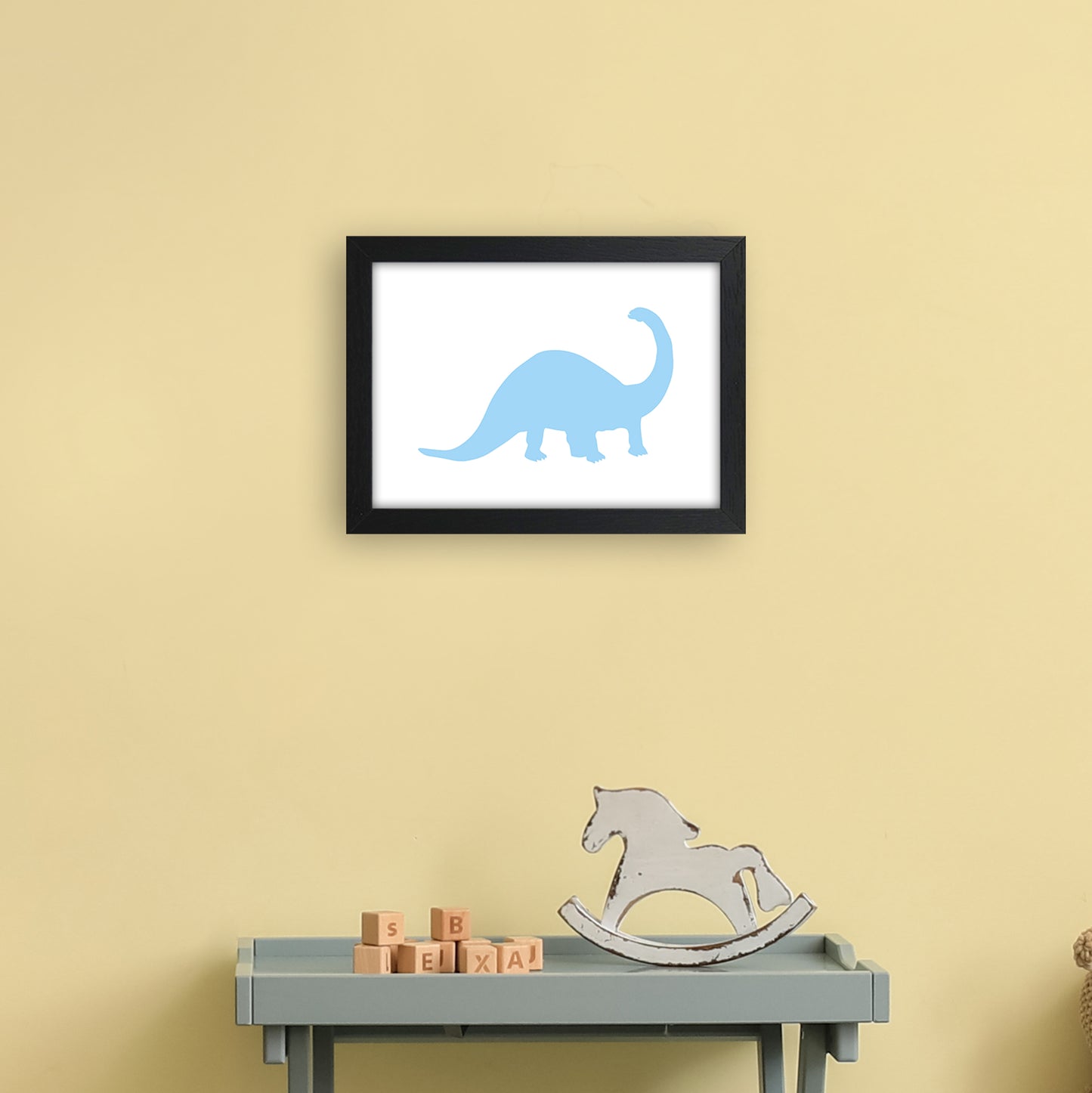 Sauro Light Blue Art Print by Pixy Paper A4 White Frame