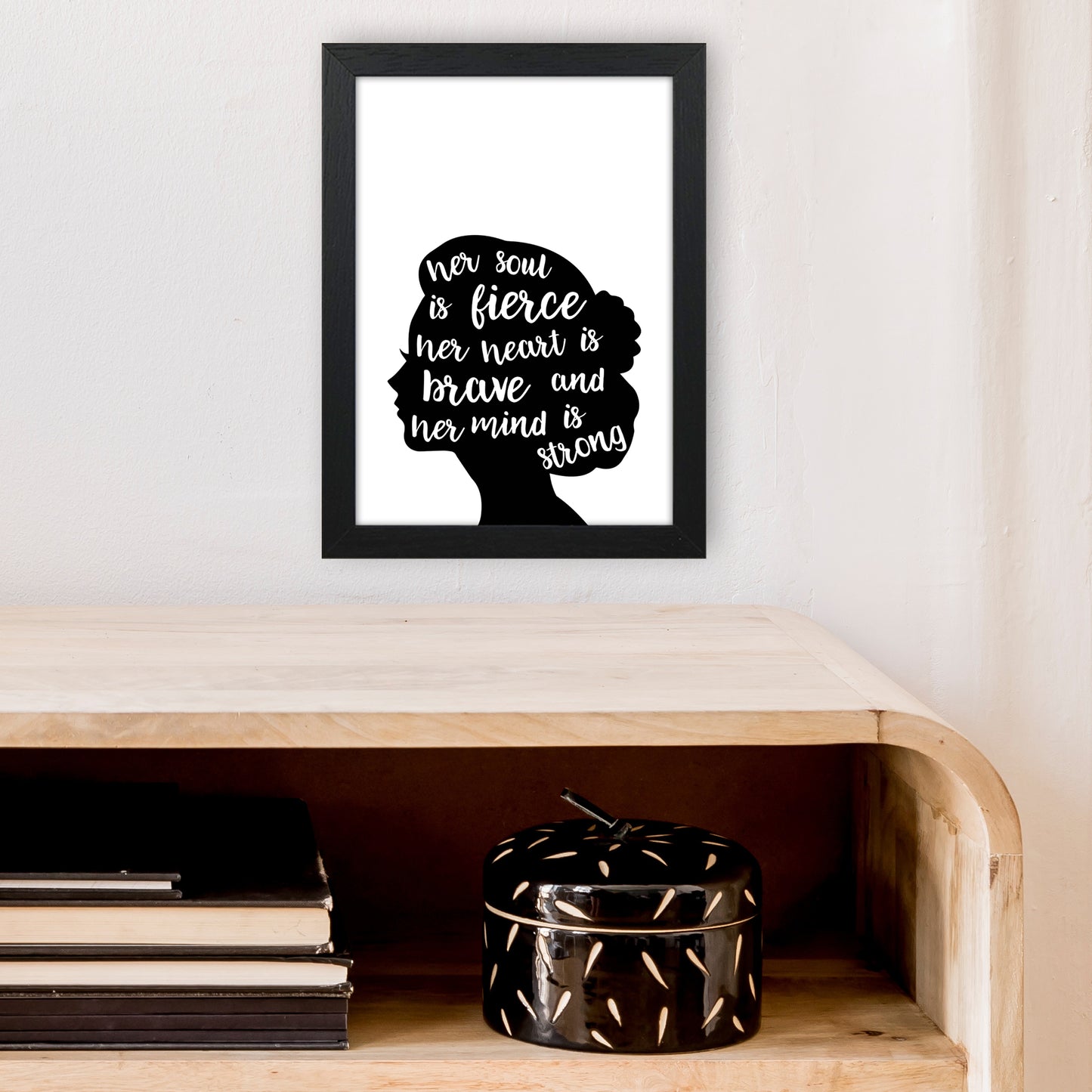 Her Soul Is Fierce White Art Print by Pixy Paper A4 White Frame